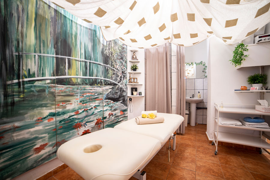 Massagebett im Salon Maritim auf Gran Canaria
